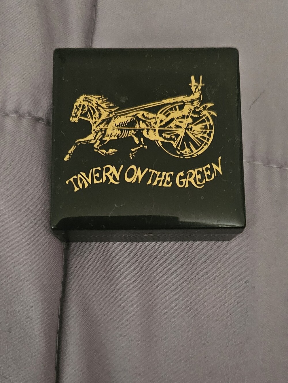 Tavern On The Green Black Decorative Match Box.